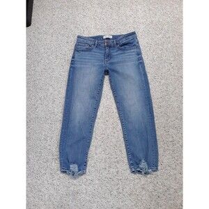 29 BKE Payton Universal Fit Midrise Crop Straight Leg Distressed Hem